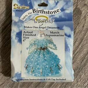 Darice Safety Pin Birthstone Angel March Aquamarine 4”Ornament Kit Christmas NEW